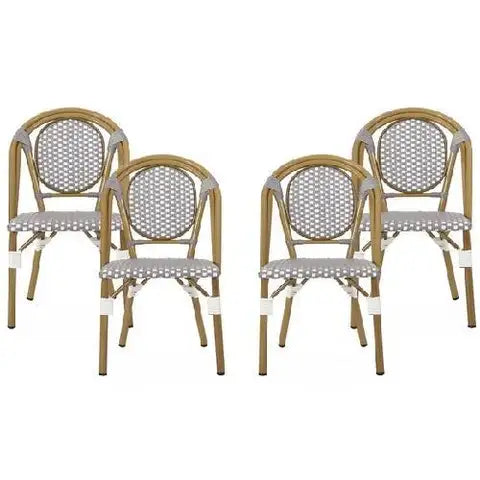 Remi Faux Bamboo/Faux Rattan Outdoor French Bistro Chairs