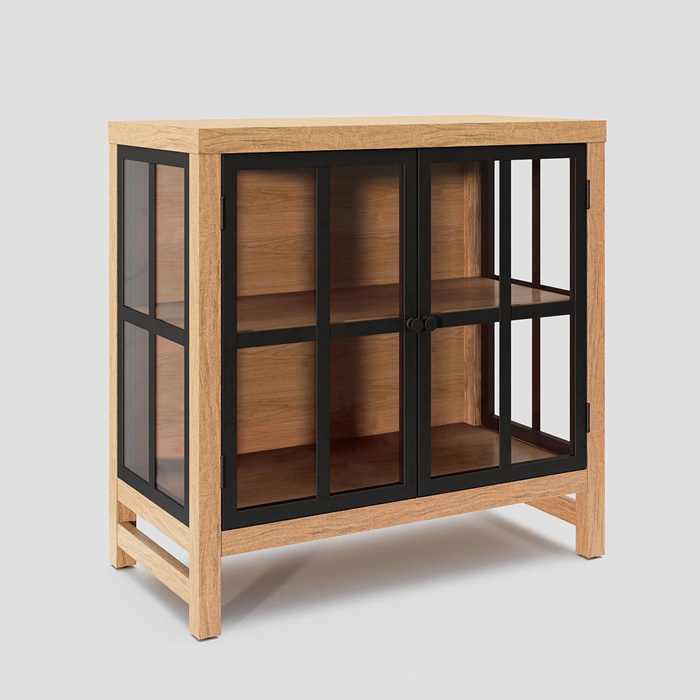 Bountiful 32in Wood and Glass Two Door Cabinet Threshold designed by Studio McGe