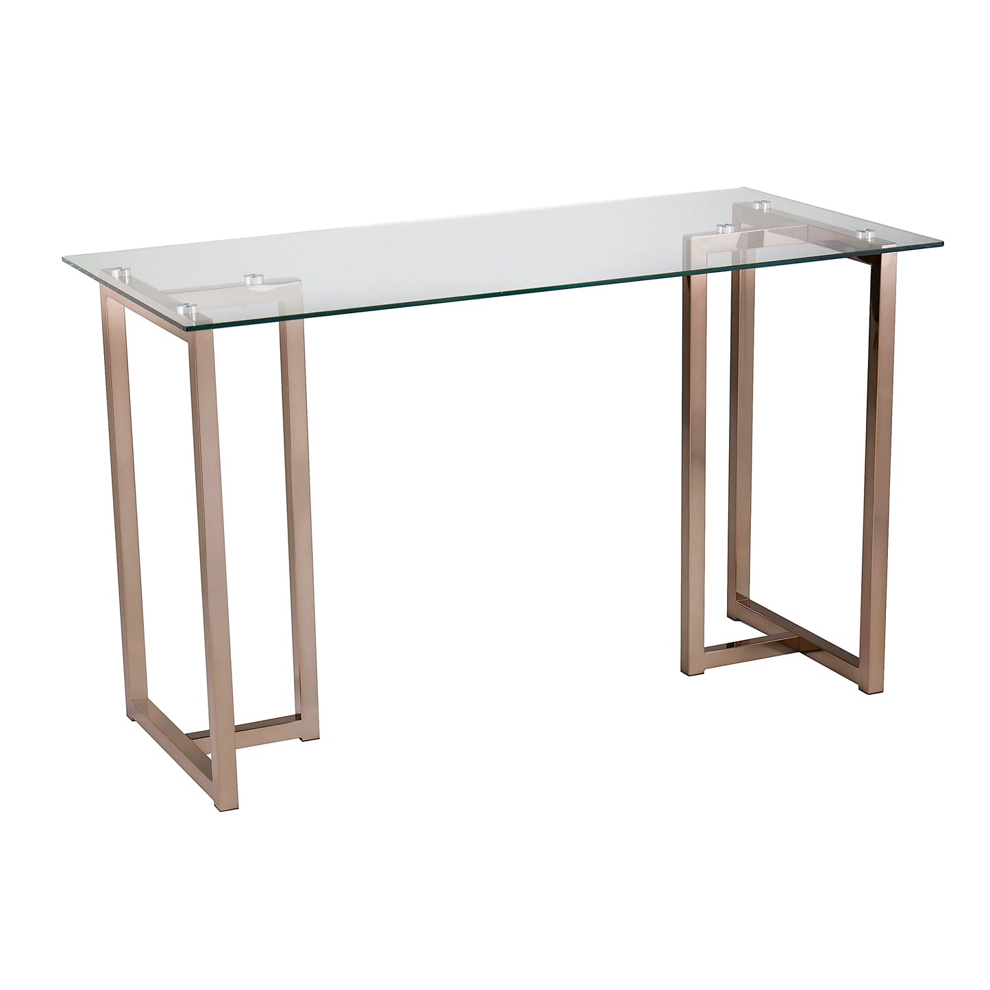 Holly & Martin Haxor Metal/Glass 48"W Desk, Champagne
