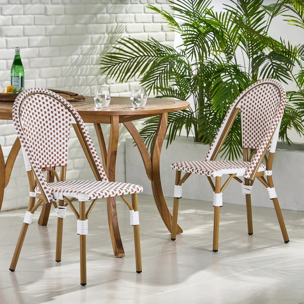 Elize Outdoor French Bistro Chairs (Set of 2) by Christopher Knight Home