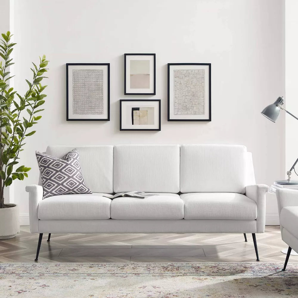 Chesapeake Fabric Sofa Black/White - Modway out of box