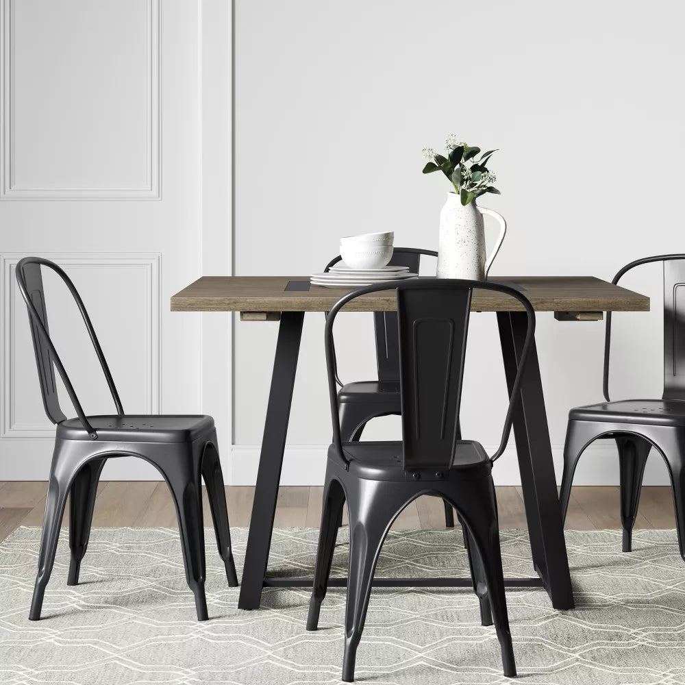 Brimfield Metal Base Extendable Dining Table Brown - Threshold