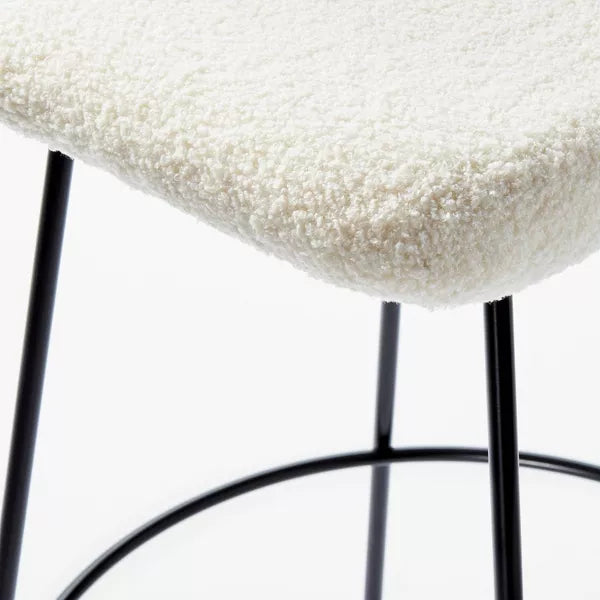 Clarkston Metal Counter Height Barstool with Upholstered Seat Cream - Threshold designed with Studio McGee