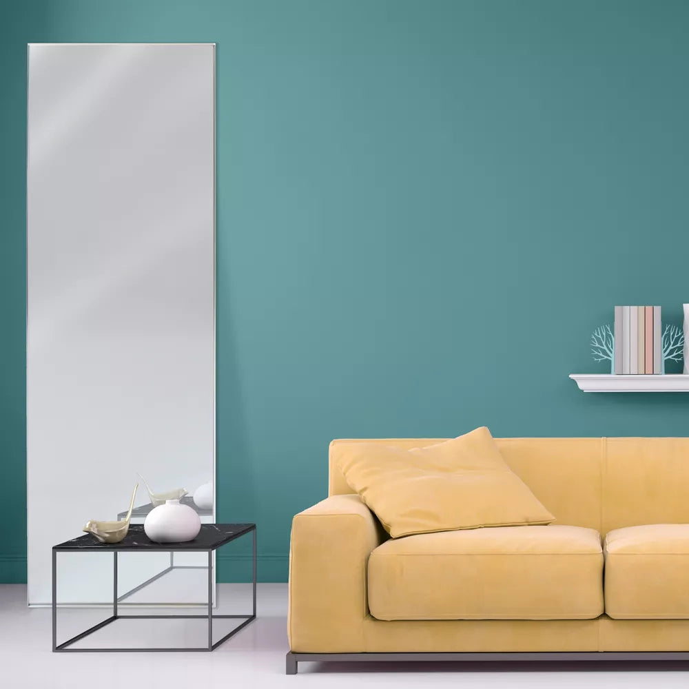 60"x20" Brushed Nickel Modern Leaner Decorative Wall Mirror Silver - Project 62™