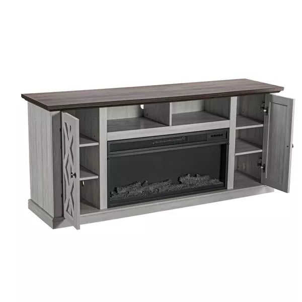 TV Stand for TVs up to 50" Saw Cut Off White - Home Essentials
