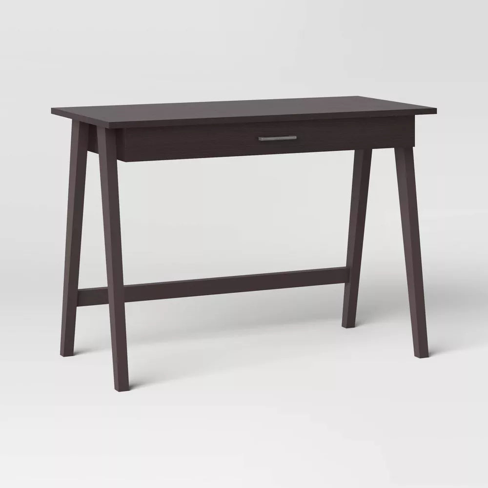 Paulo Wood Writing Desk with Drawer Black- Threshold