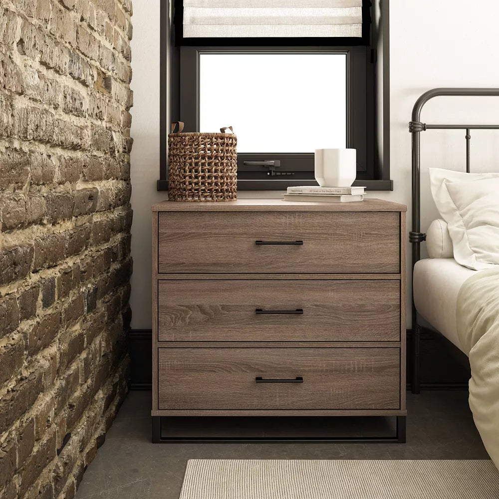 Mixed Material 3 Drawer Dresser Gray - Room Essentials
