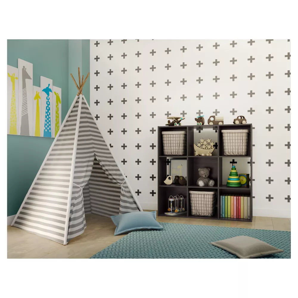 11" 9 Cube Organizer Shelf Espresso - Room Essentials