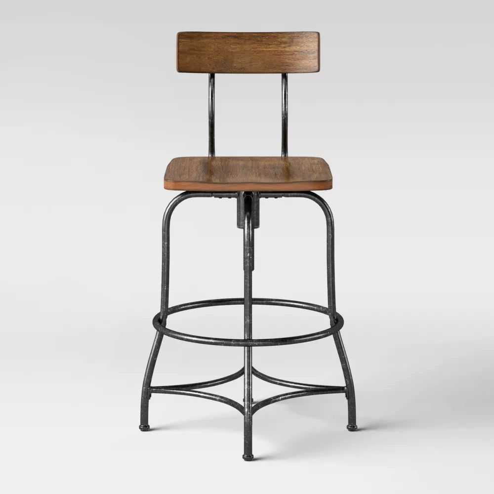 Woodsboro Adjustable Barstool Brown - Threshold