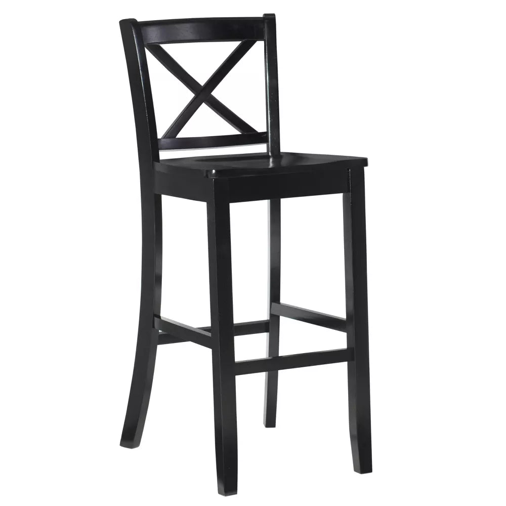 30" Torino X Back Wood Barstool -Black -Linon