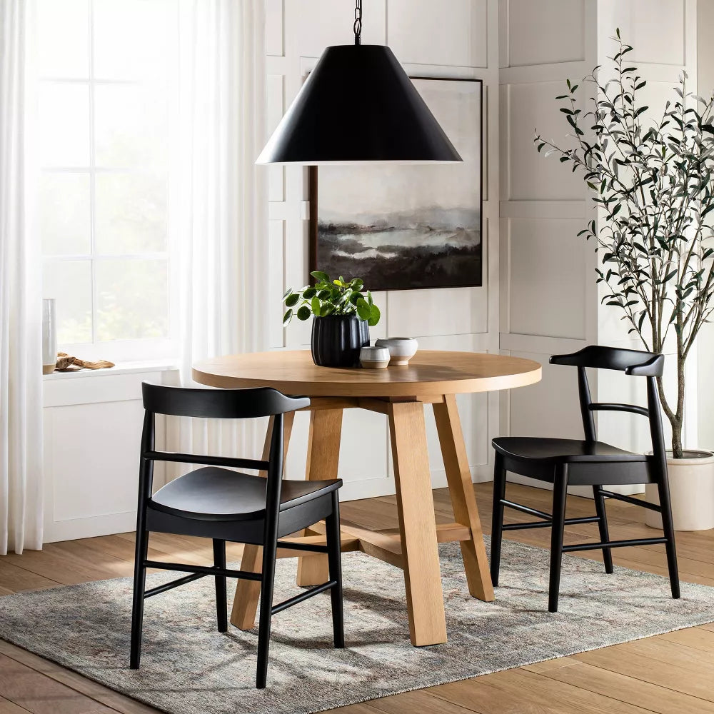 Kaysville Curved Back Wood Dining Chair Black - Threshold designed with Studio McGee
