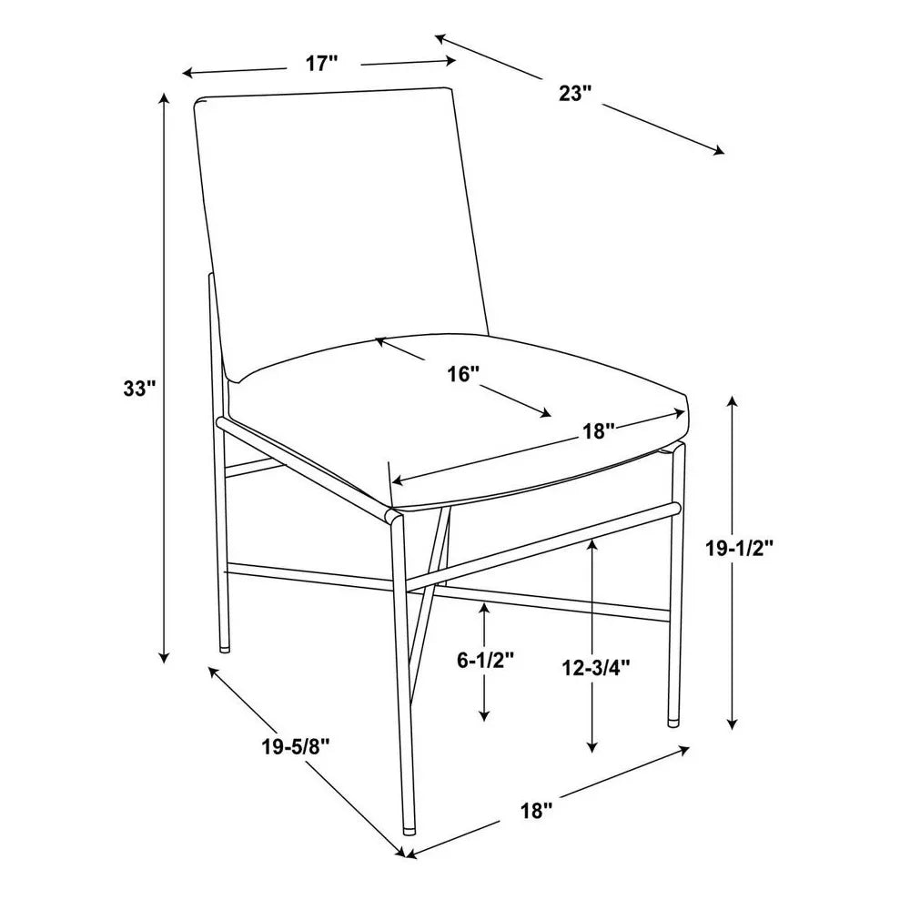 Fabric & Metal Armless Dining Chair - Cream/Black - Hearth & Hand™ with Magnolia