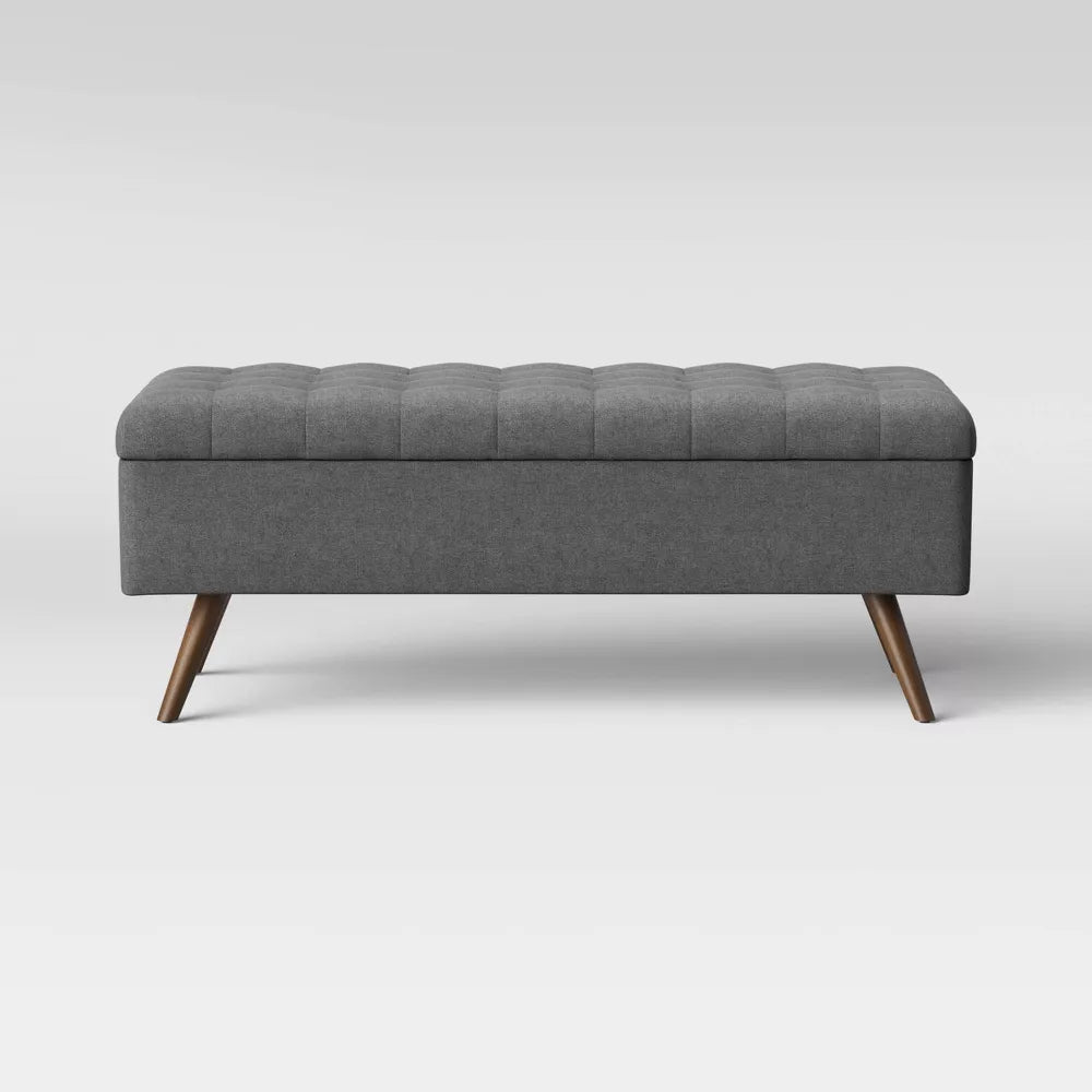 Arthur Tufted Storage Bench Gray - Threshold