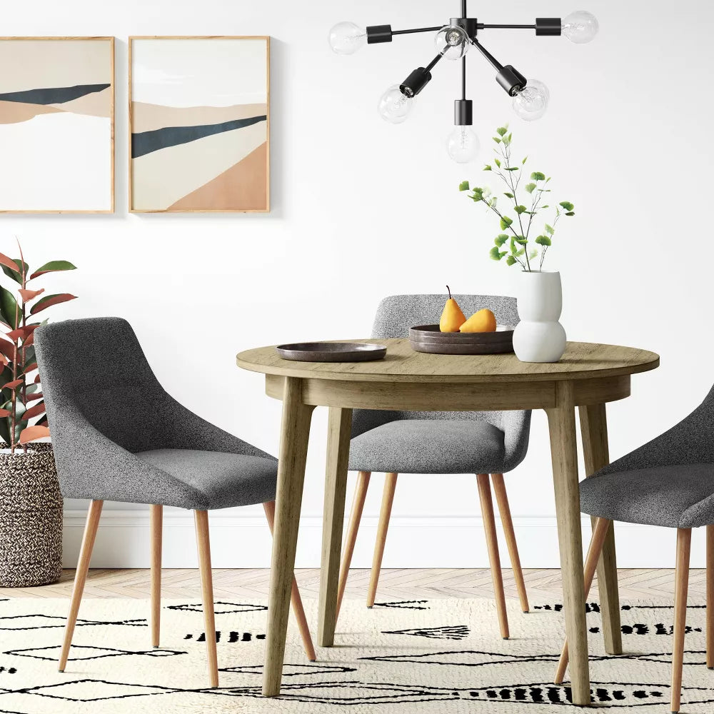 40" Astrid Mid-Century Round Dining Table with Fixed Top Natural - Threshold