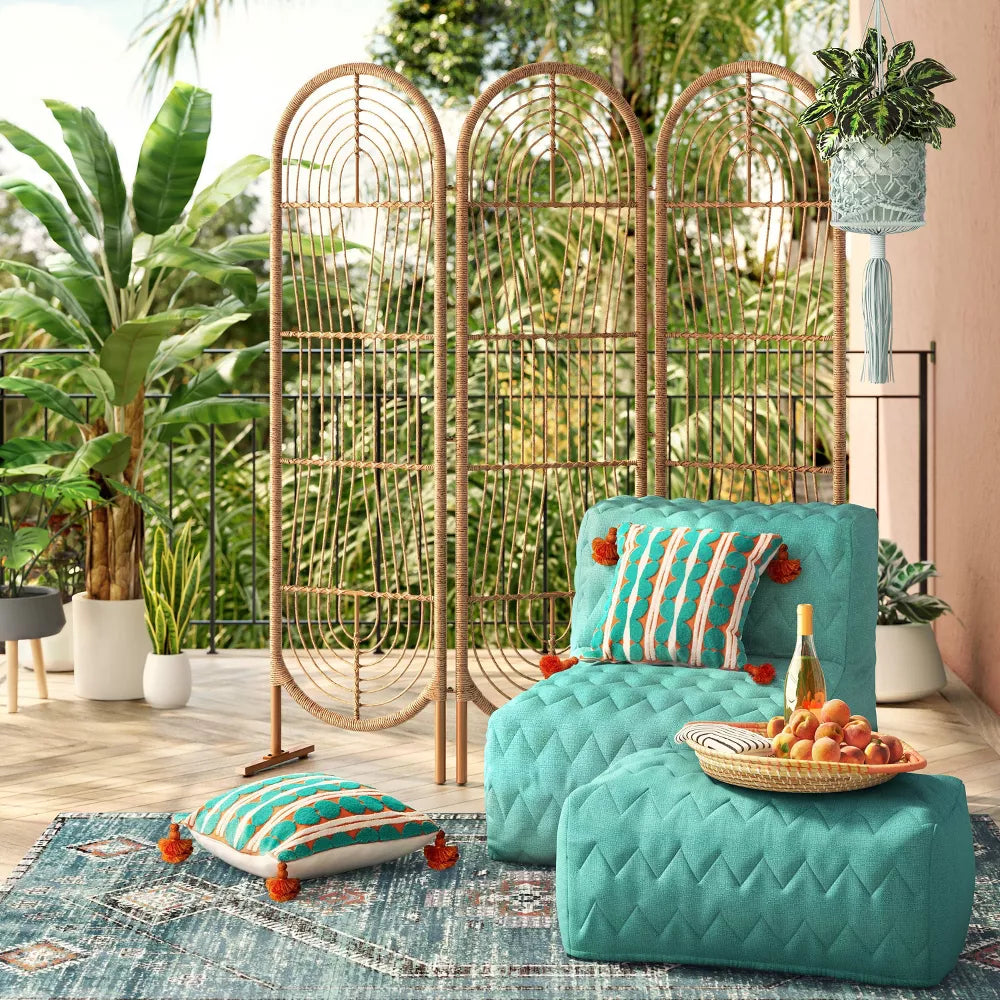 6' Three Panel Decorative Patio Screen - Opalhouse designed with Jungalow