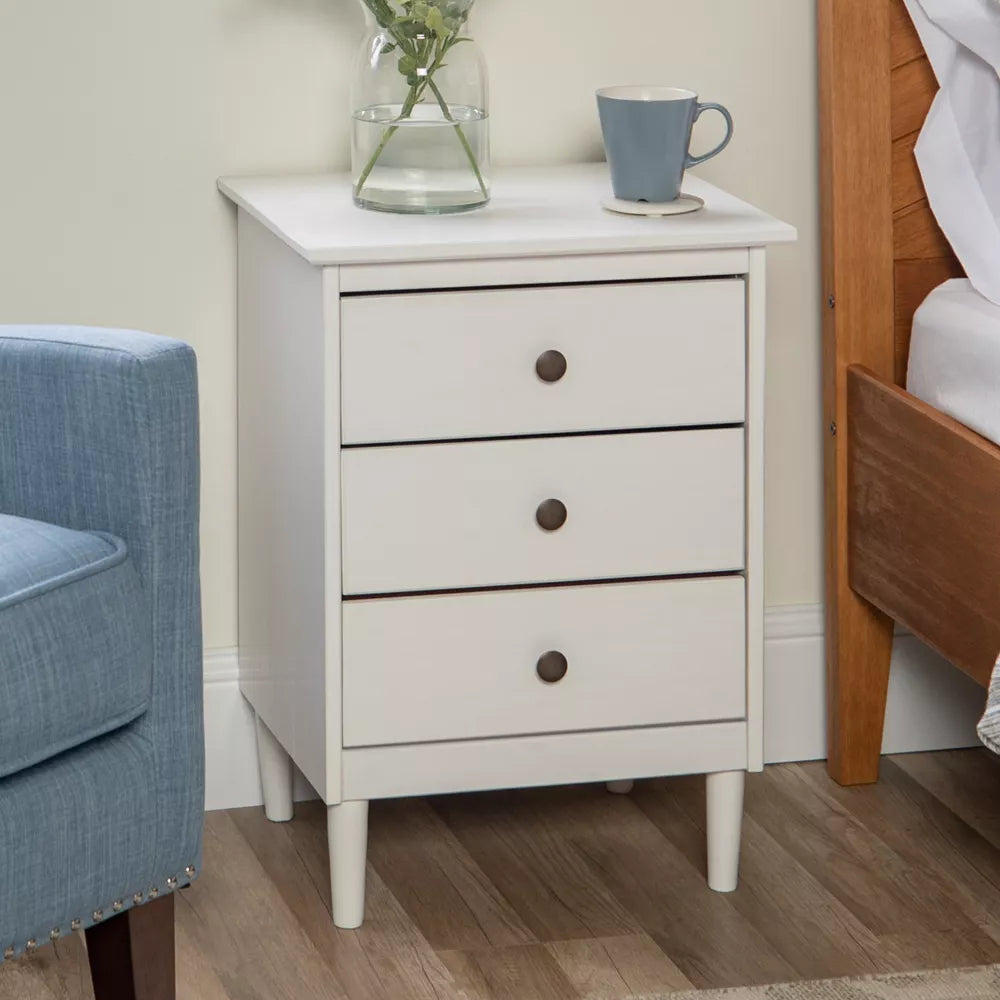 Stiva Classic Mid-Century Modern 3 Drawer Nightstand - Saracina Home
