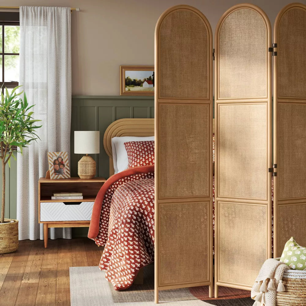 Corrie Rattan Room Divider Light Brown - Threshold