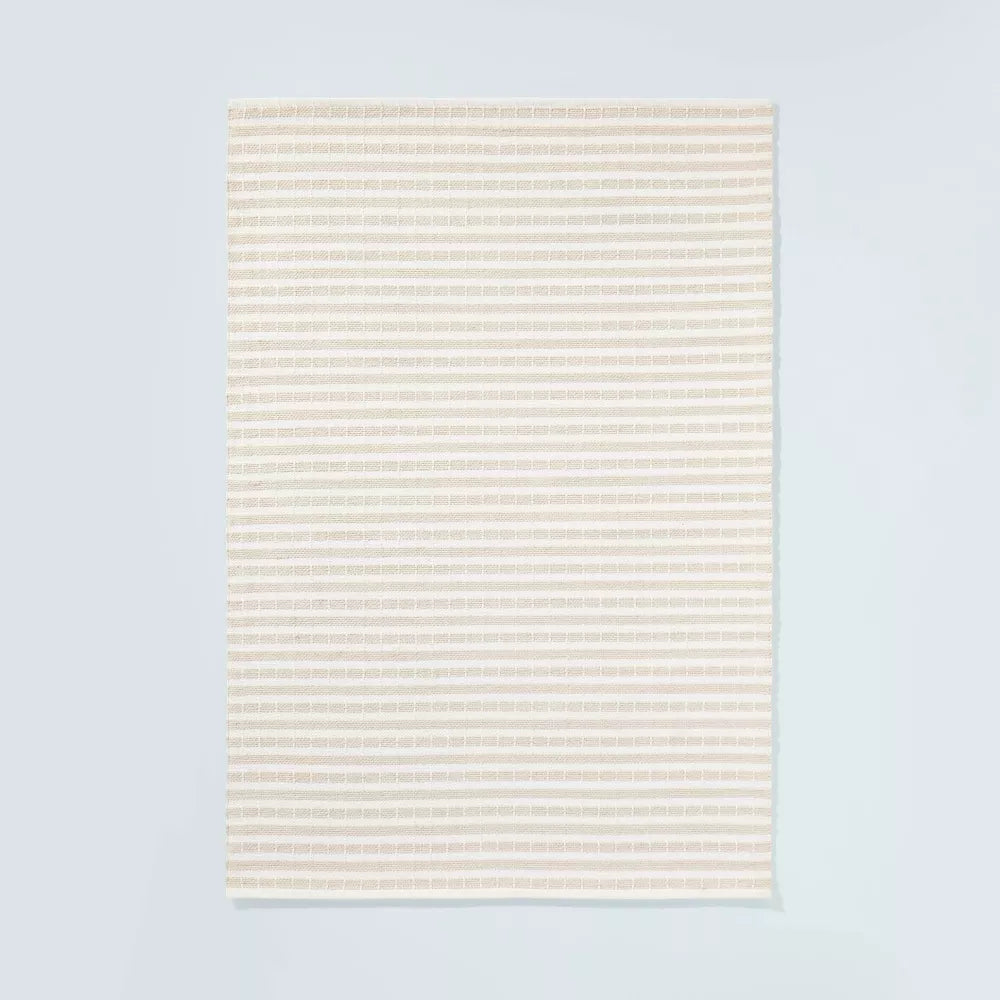 5x7 Break Stripe Handmade Area Rug Taupe/Cream - Hearth & Hand™ with Magnolia
