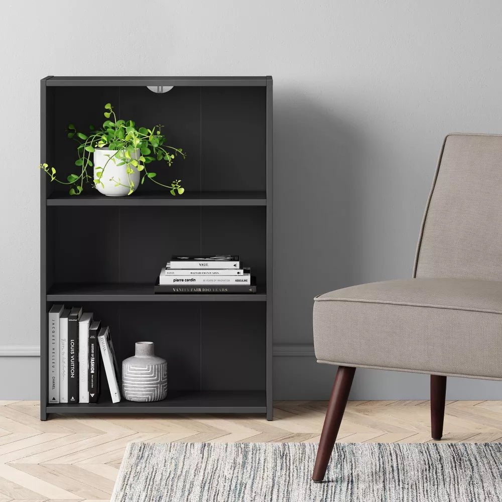 3 Shelf Bookcase Black - Room Essentials