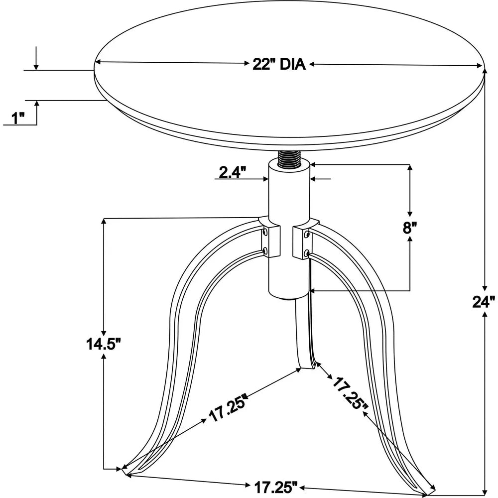 Round Wood End Table with Adjustable Height Brown-Studio Mcgee