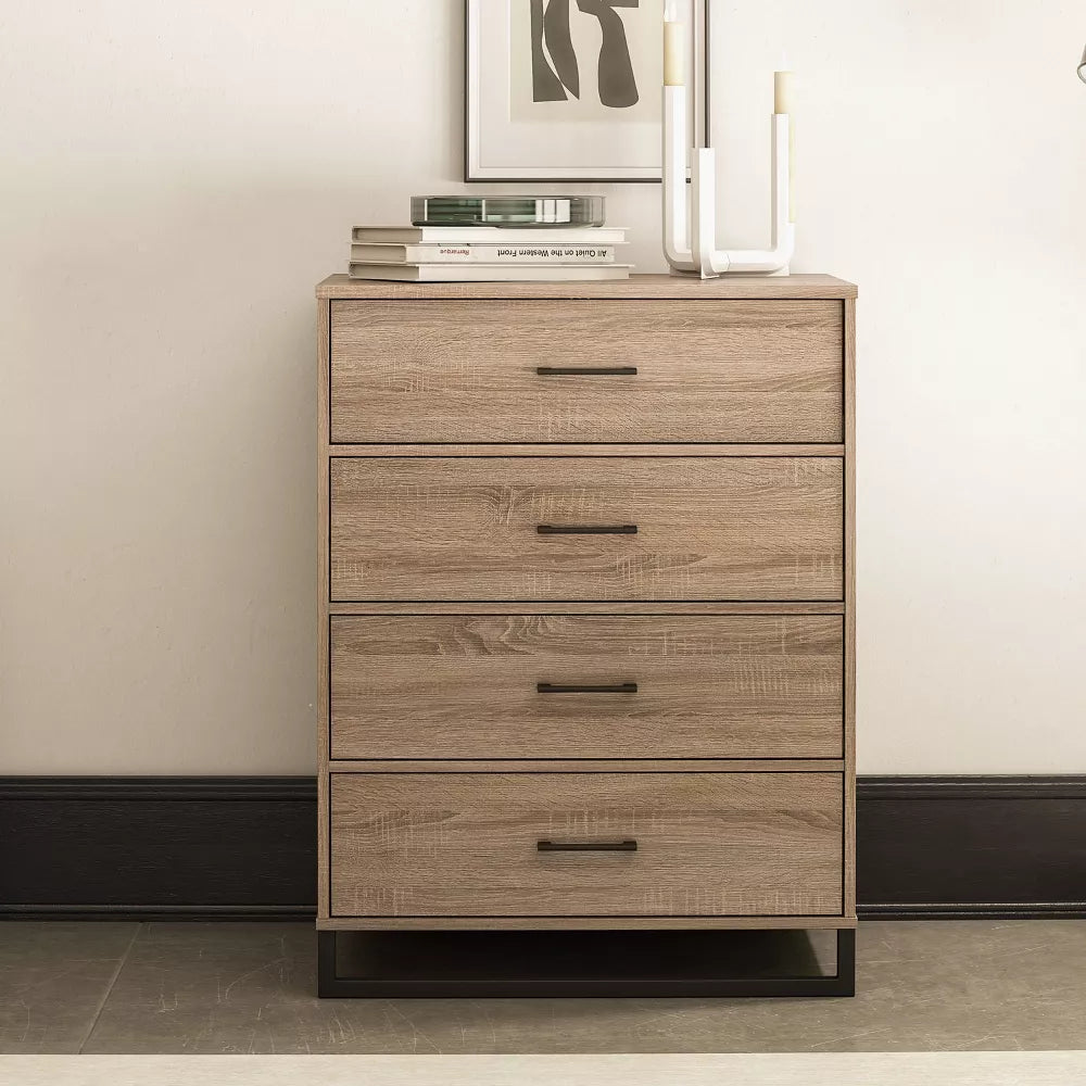 Mixed Material 4 Drawer Dresser Gray - Room Essentials