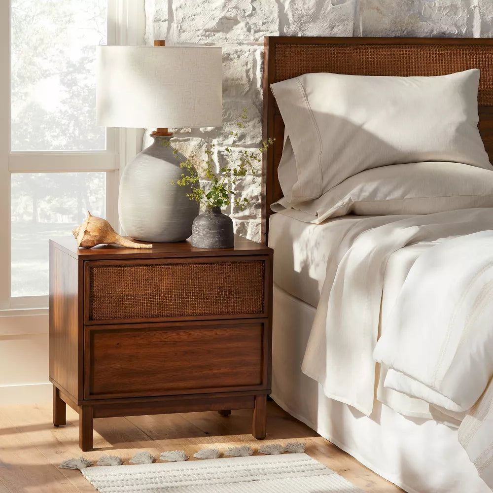 Cane Transitional Nightstand - Hearth & Hand