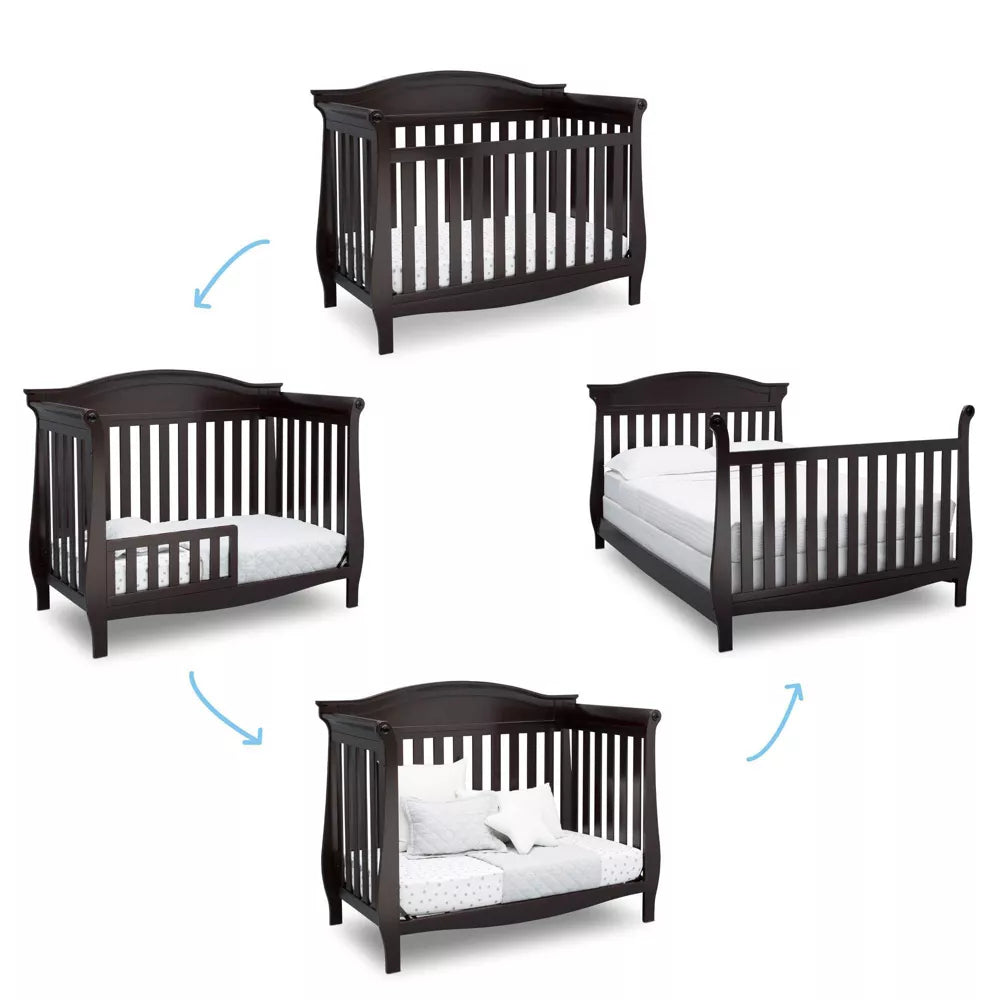 Delta Children Lancaster 4-in-1 Convertible Crib Dark Chocolate