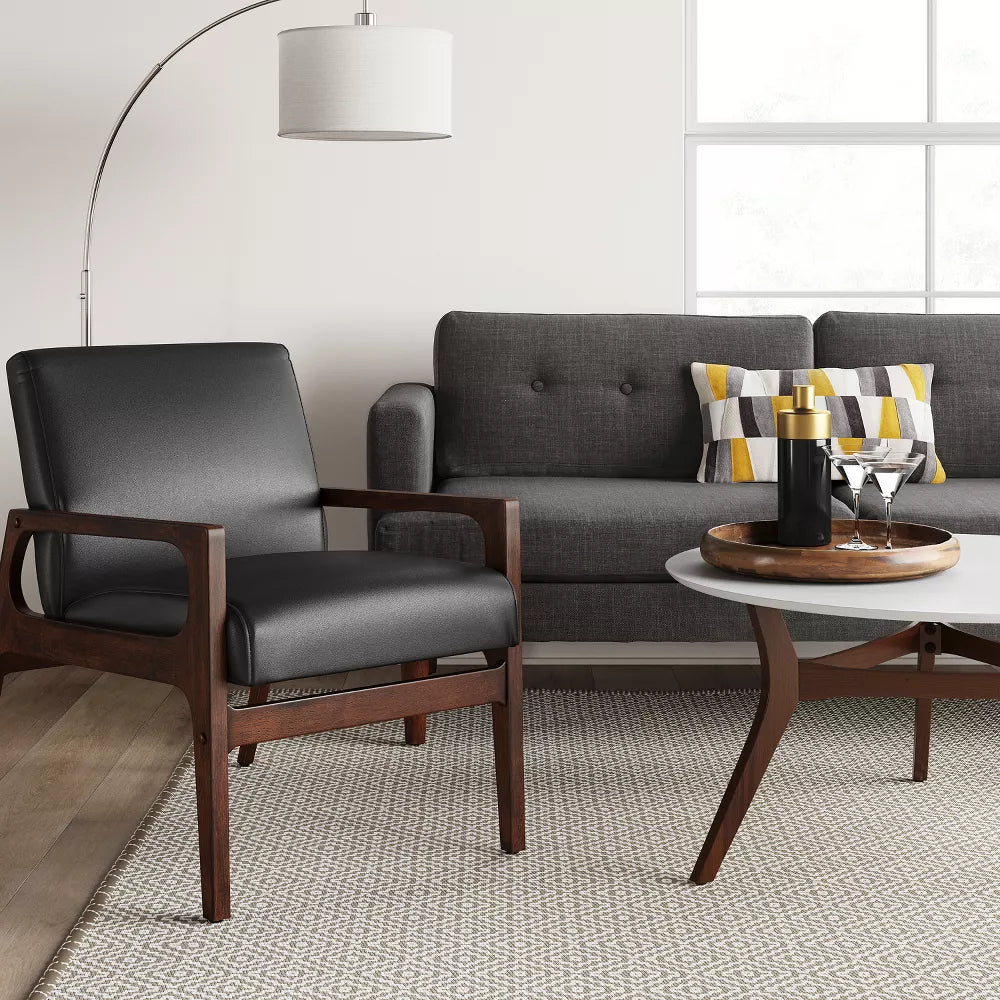 Peoria Wood Armchair Black Ships Flat - Threshold