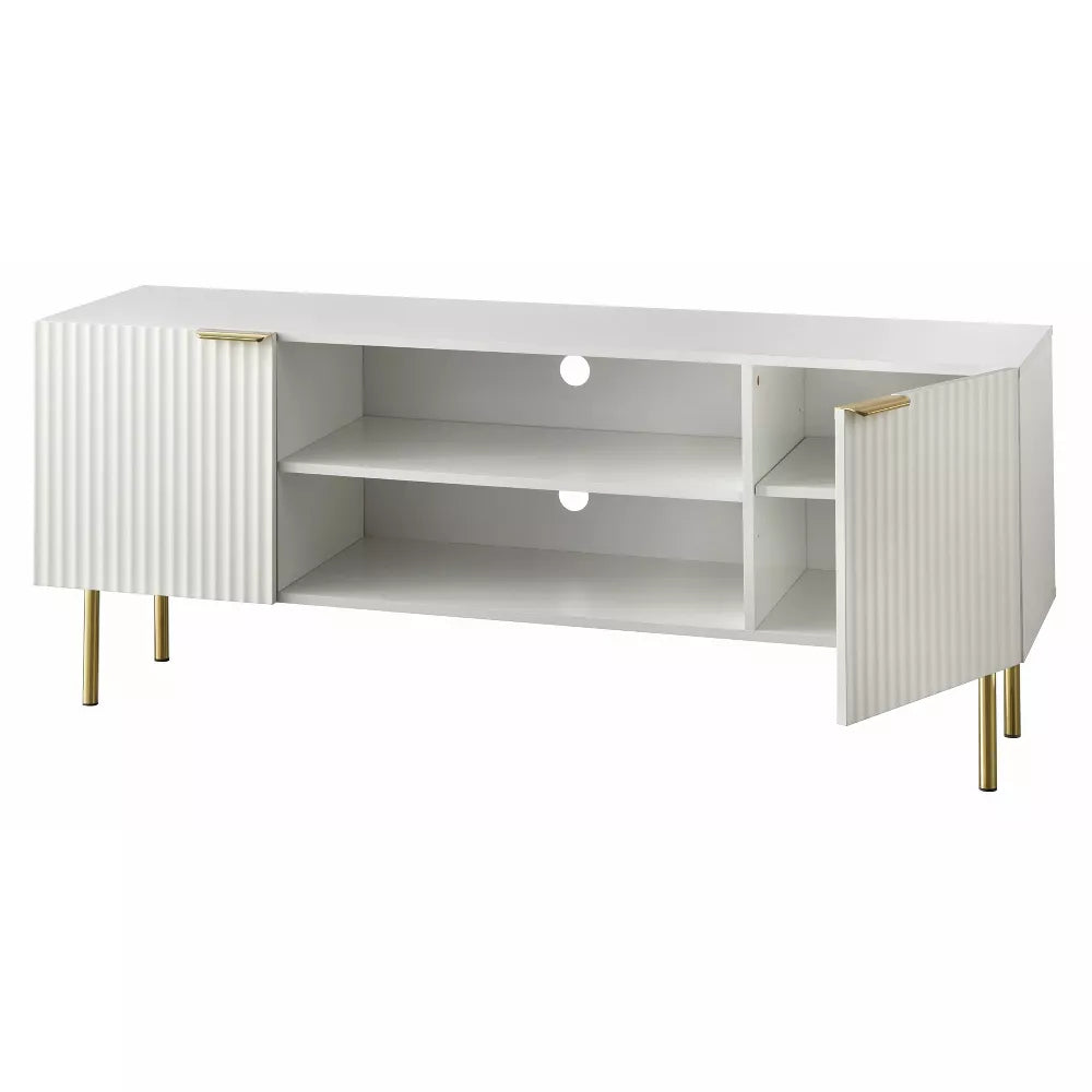 Valen Channel Front TV Stand for TVs up to 65" White - Lifestorey