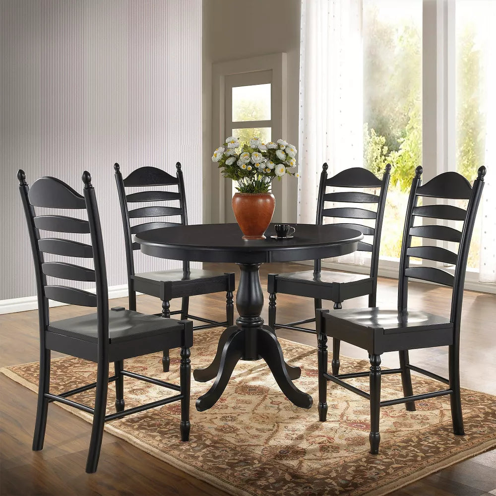 42 inch Salem Round Pedestal Dining Table Black - Carolina Chair & Table