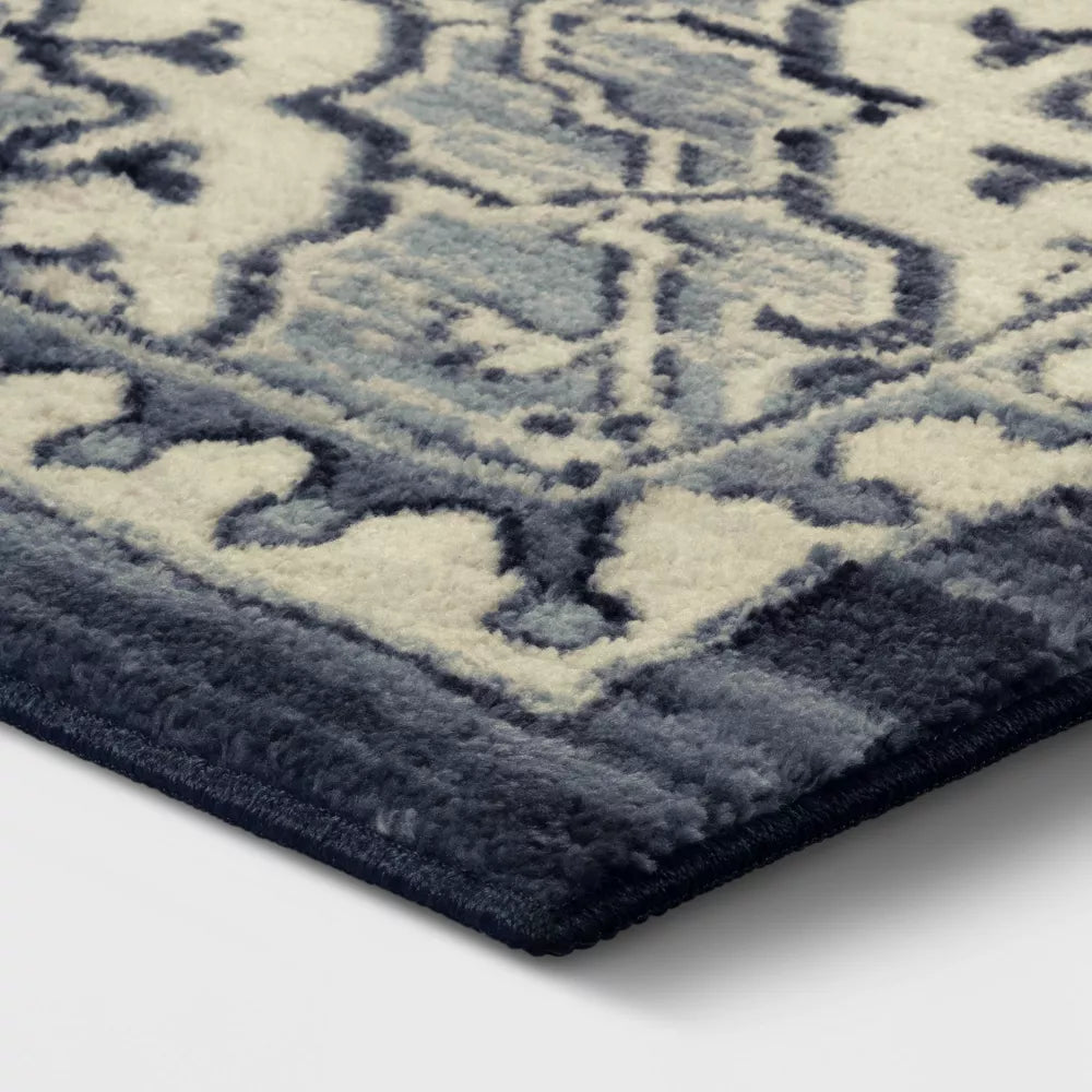 Kenbridge Persian Border Tile Print Mushroom Rug 7x10 Blue - Threshold