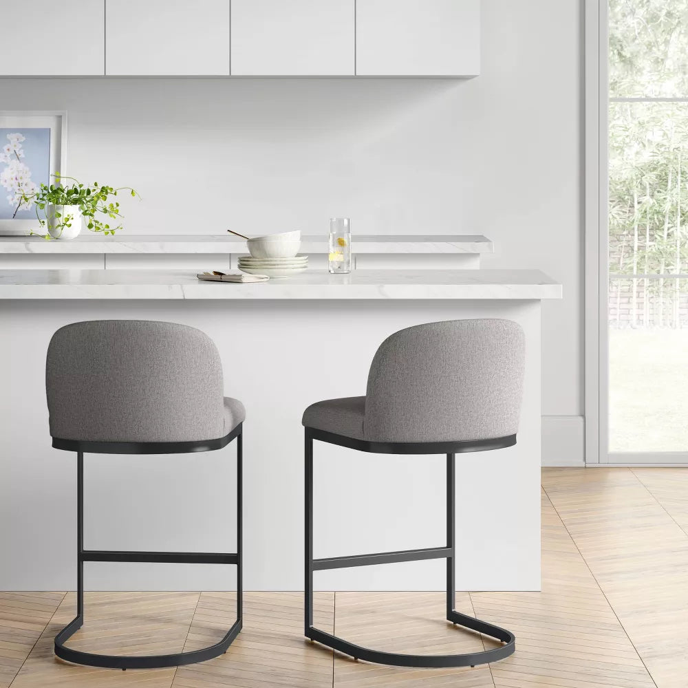 2pk Jules Cantilever Armless Upholstered Counter Height Barstool - Threshold