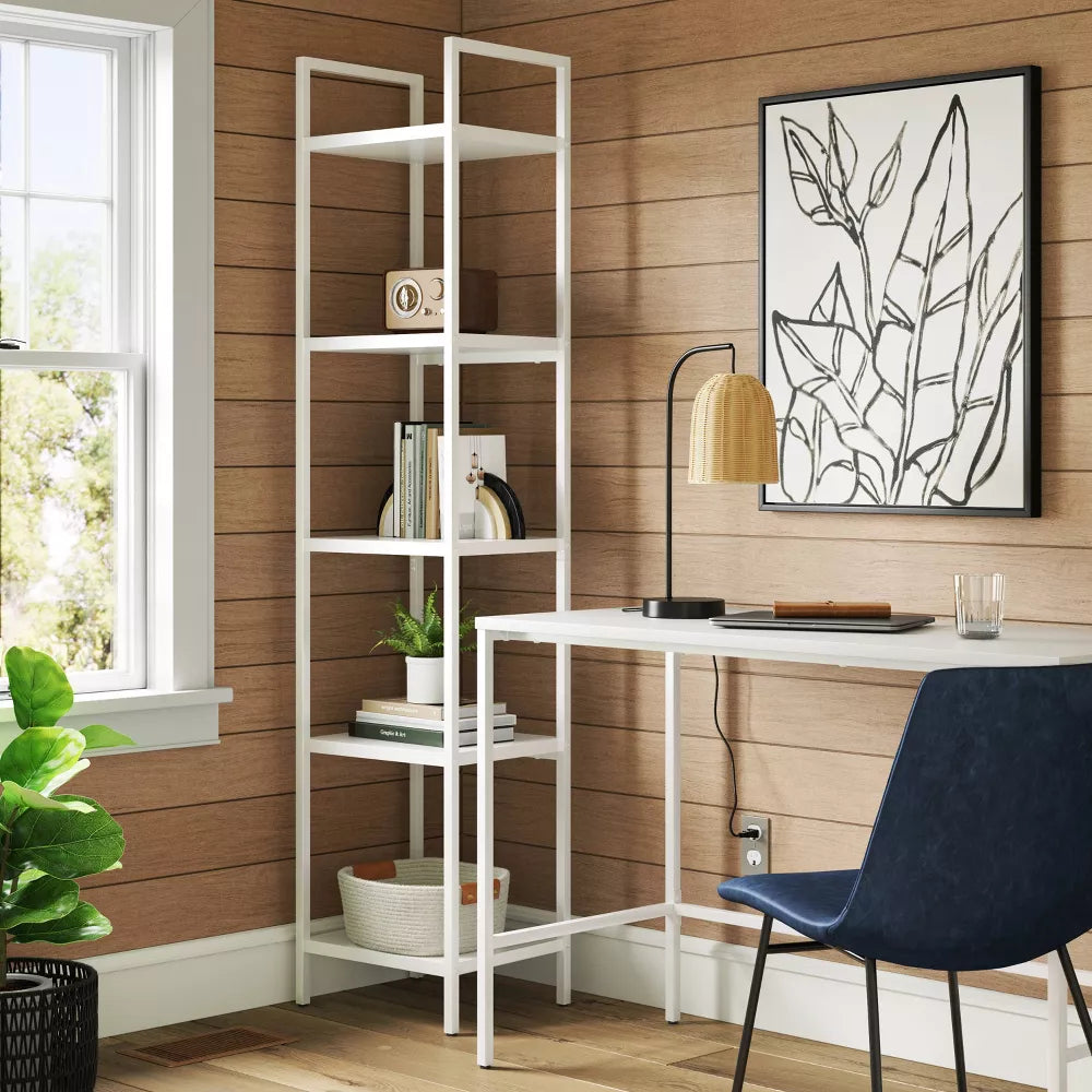72" Loring Narrow Bookcase White - Threshold