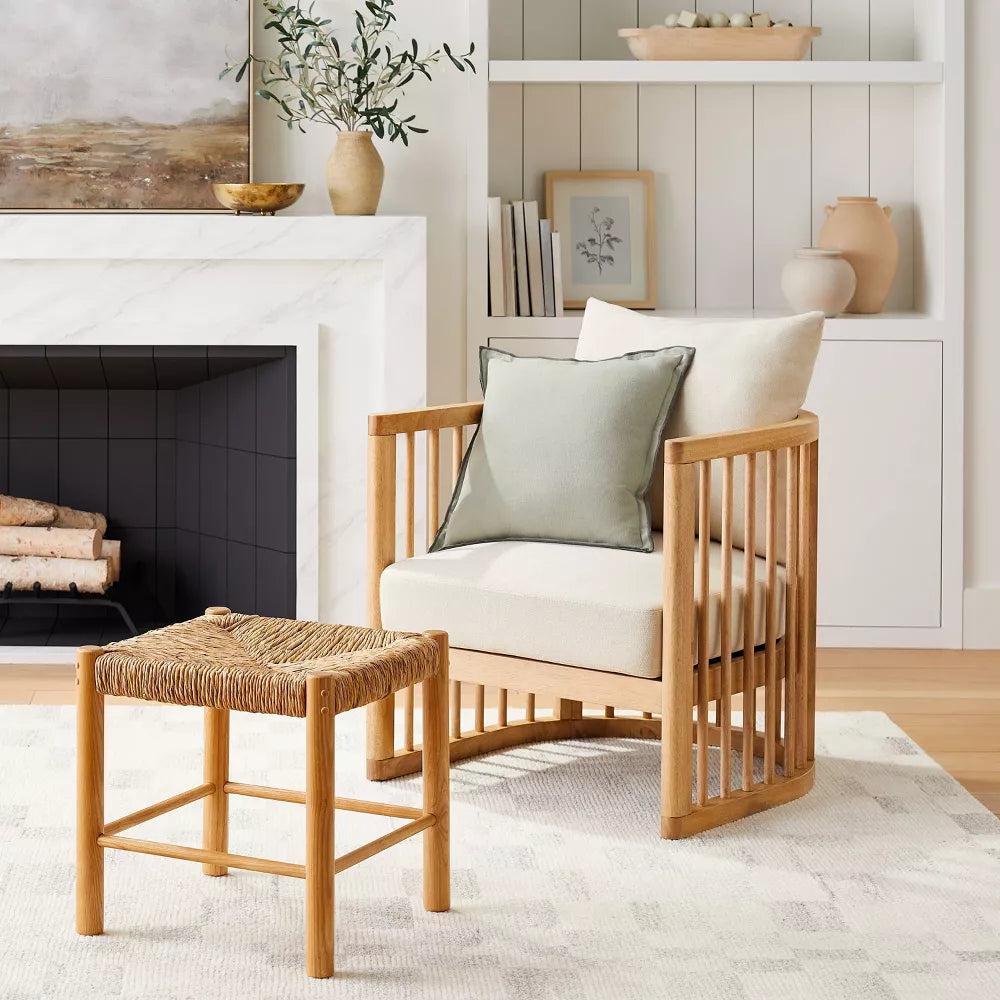 Richfield Barrel Spindle Back Accent Chair Cream/Natural - Threshold designed with Studio McGee