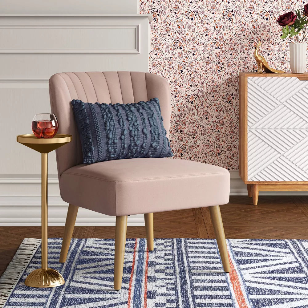 Chelidon Velvet Slipper Chair Blush - Opalhouse