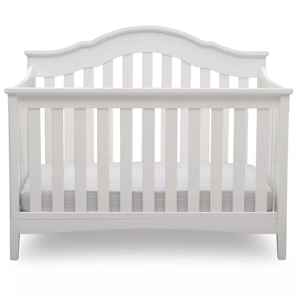 Delta Children Farmhouse 6 in 1 Convertible Crib Textured White Lucky Duck Dealz