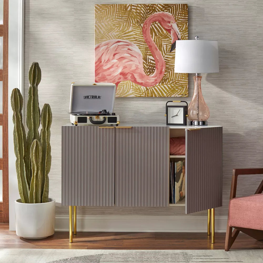 Valen Channel Front Sideboard Taupe - Lifestorey