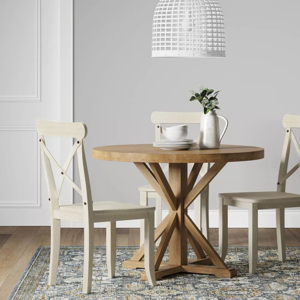 42" Litchfield Round Dining Table Light Brown - Threshold
