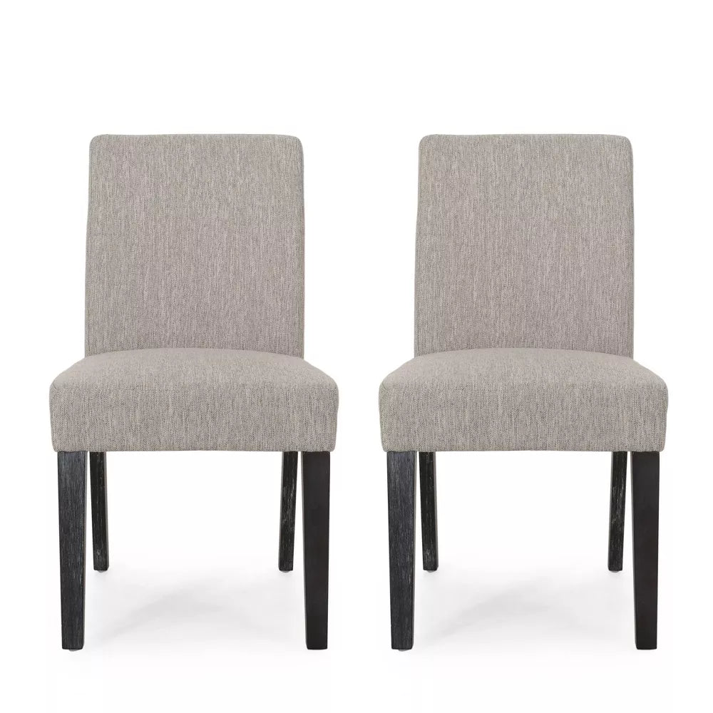 Set of 2 Kuna Contemporary Upholstered Dining Chairs Light Gray/Gray -Christopher Knight Home