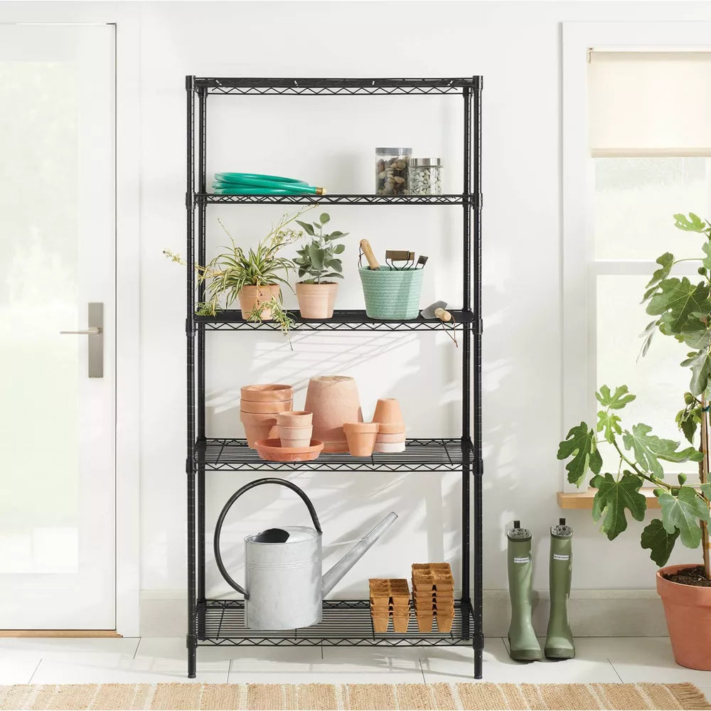 5 Tier Wire Shelving - Brightroom™Black