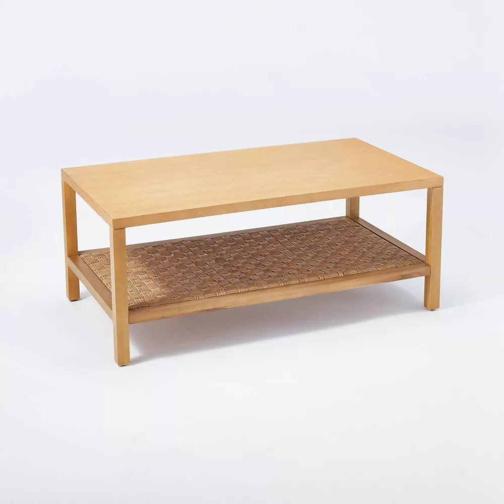 Palmdale Woven Coffee Table Natural - Threshold designed with Studio McGee