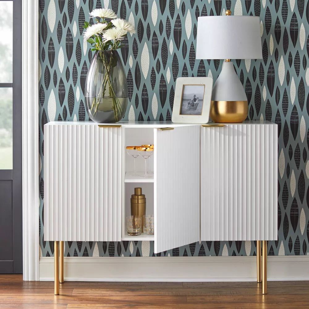 Valen Channel Front Sideboard White - Lifestorey
