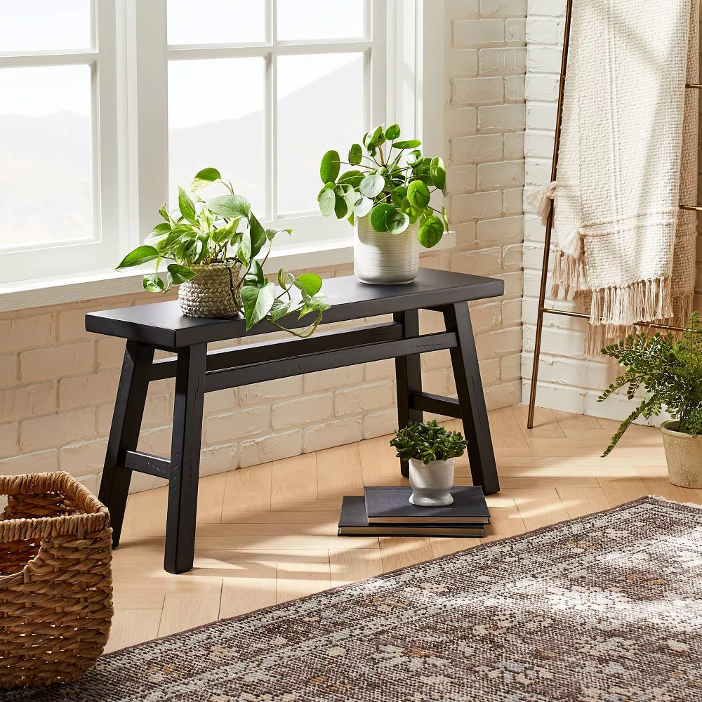 Thatcher Wood Bench Black - Threshold designed with Studio McGee