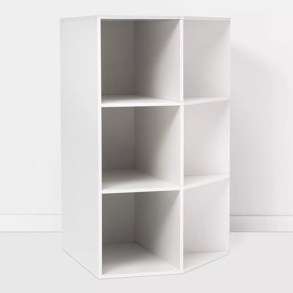 Corner Cube Bookshelf White - Room Essentials