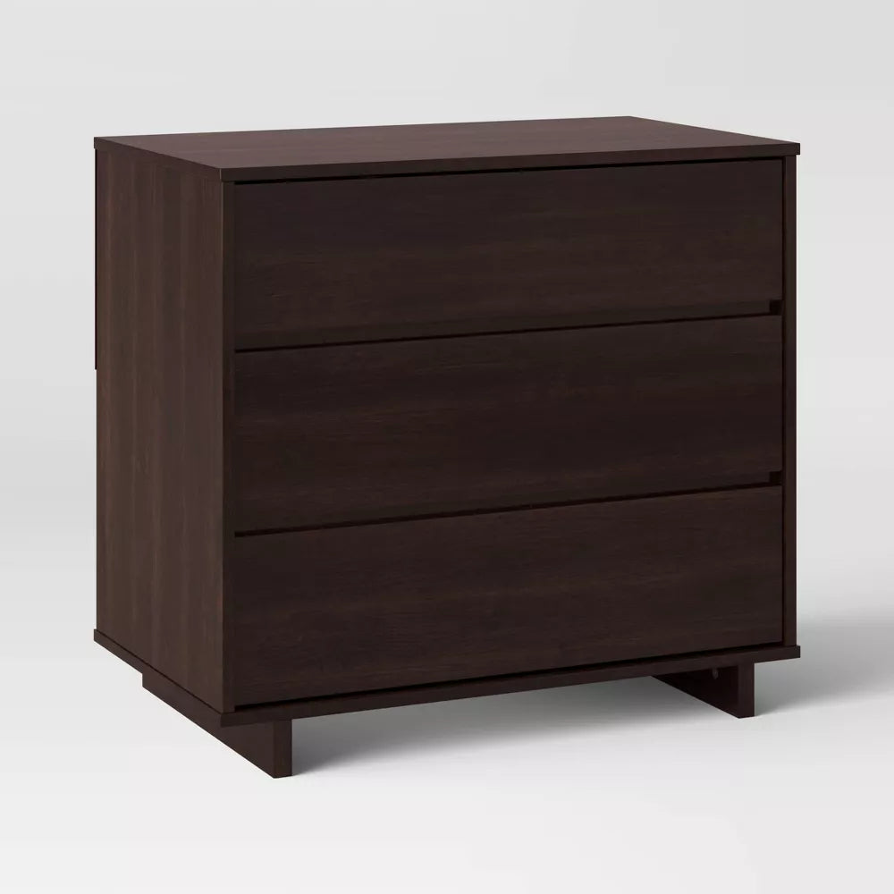 Modern 3 Drawer Dresser Espresso - Room Essentials
