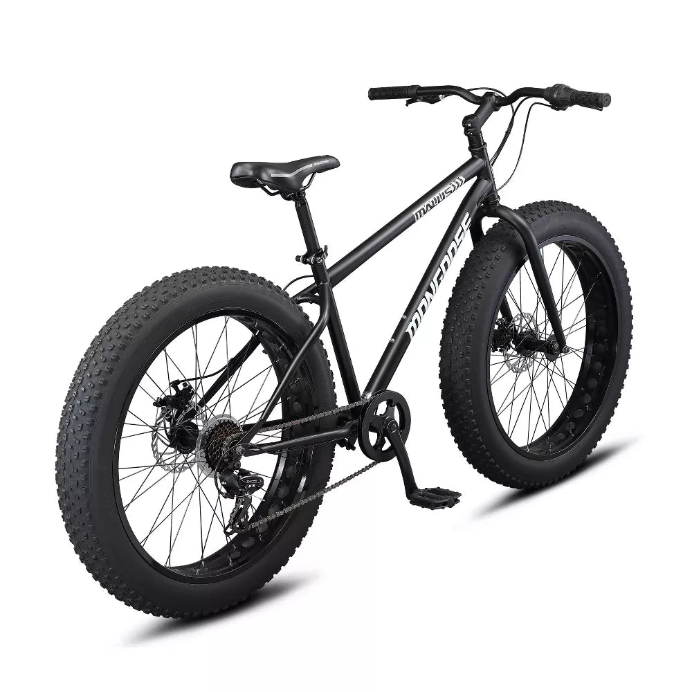 Mongoose Adult Malus 26" Fat Tire Mountain Bike Black