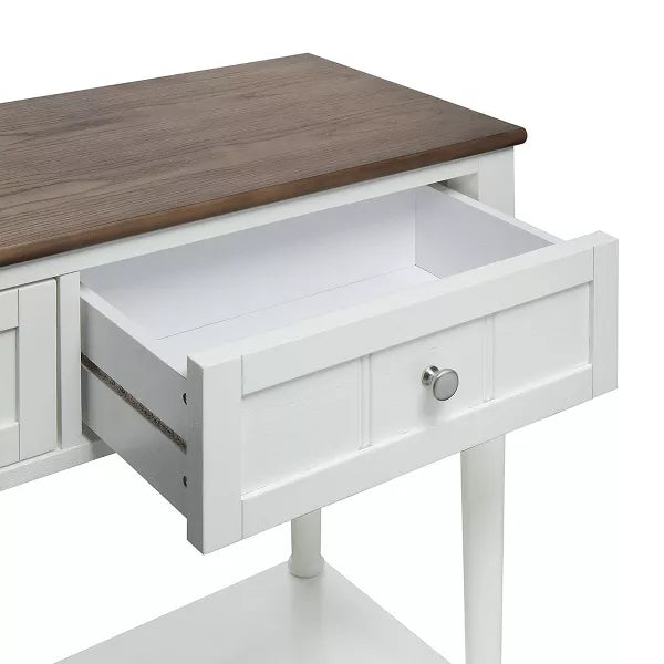 French Country 2 Drawer Hall Table with Shelf - Breighton Home