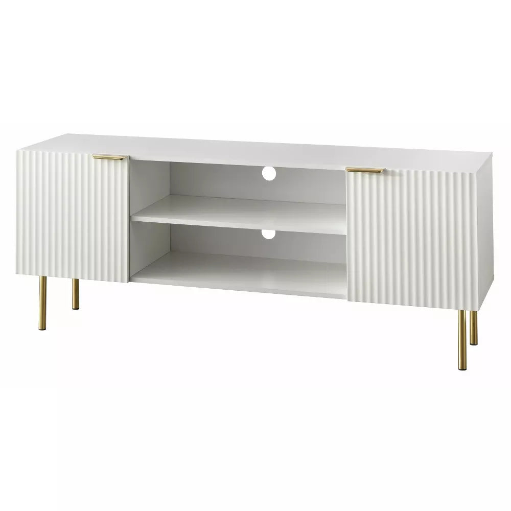 Valen Channel Front TV Stand for TVs up to 65" White - Lifestorey