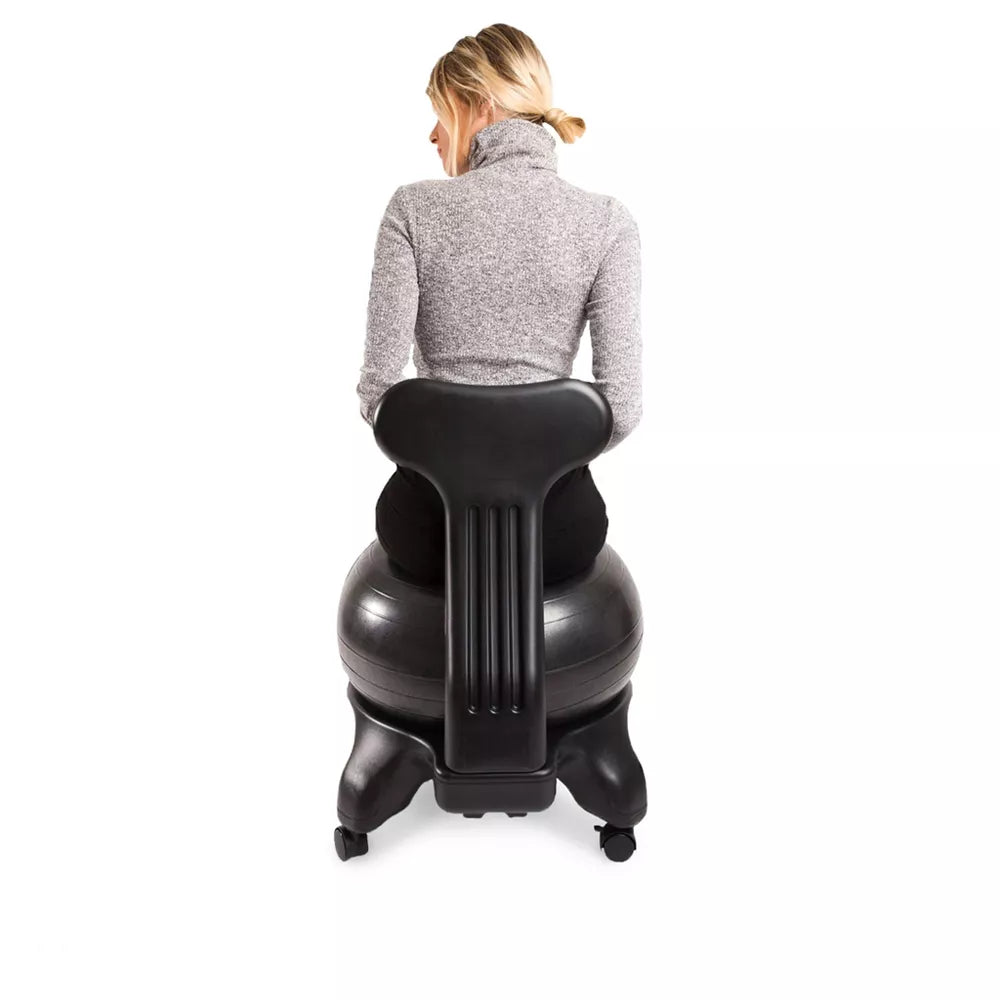 PharMeDoc Exercise Ball Chair with Back Support for Home and Office w/Exercise Yoga Balance Ball