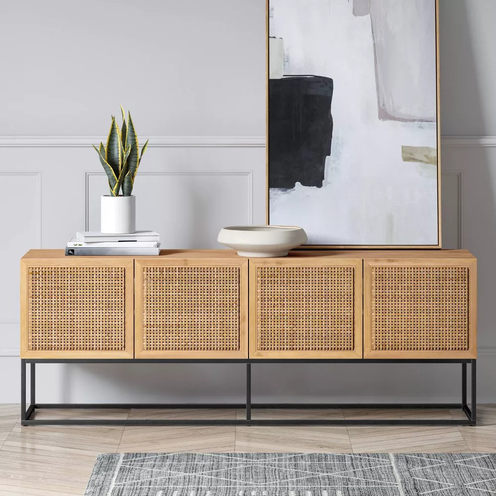Belmar Woven TV Stand for TVs up to 60" Natural - Threshold